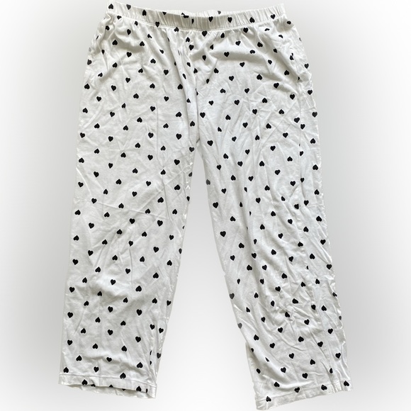 NWOT Kate Spade Pajama/Sleepwear Set, Medium, White with Black Hearts - Picture 4 of 7